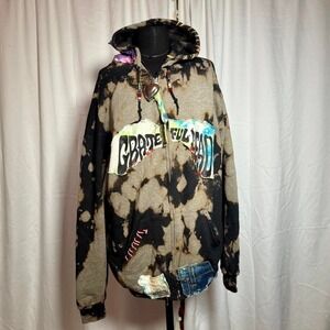 Cowboys & Angels Zip Hoodie XL – Upcycled Grateful Dead Patchwork